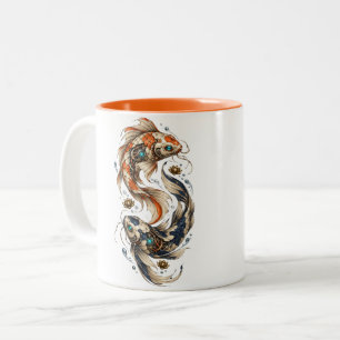 Caneca De Café Em Dois Tons Carpa Mecânica