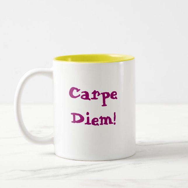 Caneca De Café Em Dois Tons Carpe Diem! (Esquerda)