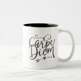 Caneca De Café Em Dois Tons Carpe Diem Sieze, Uma Cotação Inspiradora