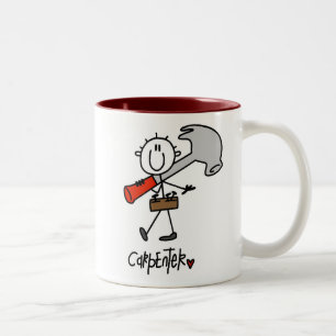 Caneca De Café Em Dois Tons Carpinteiro Com Martelo