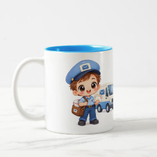 Caneca De Café Em Dois Tons Carregador de Correspondência Alegre