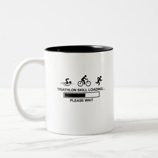CANECA DE CAFÉ EM DOIS TONS CARREGAMENTO DE HABILIDADES DE TRIATLON (Esquerda)
