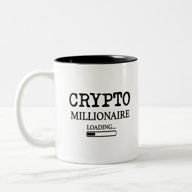 Caneca De Café Em Dois Tons Carregamento do Crypto Millionaire (Esquerda)