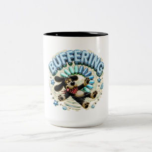 Caneca De Café Em Dois Tons Carregando Por Favor Aguarde Piada Tech