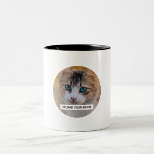 Caneca De Café Em Dois Tons Carregar a Foto de Gato Fofo