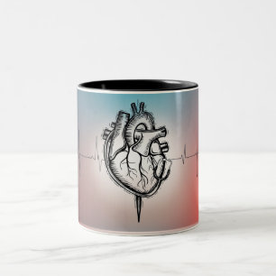 Caneca De Café Em Dois Tons Carregar do ritmo: pulsação em caneca