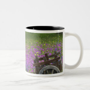 Caneca De Café Em Dois Tons Carrinho de Madeira em Phlox, Blue Bonnets