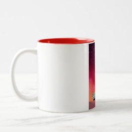 Caneca De Café Em Dois Tons Carro Antigo Clássico