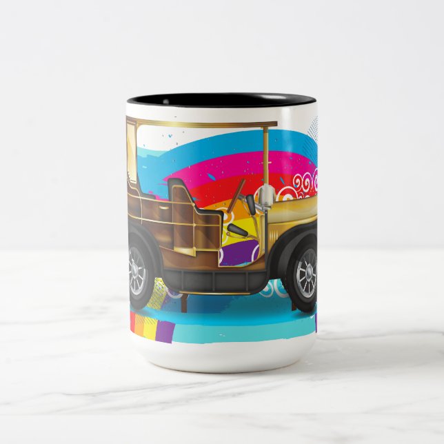 Caneca De Café Em Dois Tons Carro Clássico (Centro)