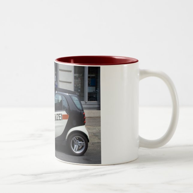 Caneca De Café Em Dois Tons Carro da Polícia Inteligente (Direita)