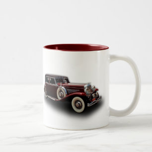 Caneca De Café Em Dois Tons Carro modelo do clássico de Duesenberg (Duesy) J
