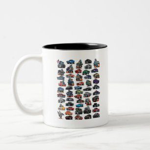 Caneca De Café Em Dois Tons Carros Musculares, Carros Clássicos, Caminhões e