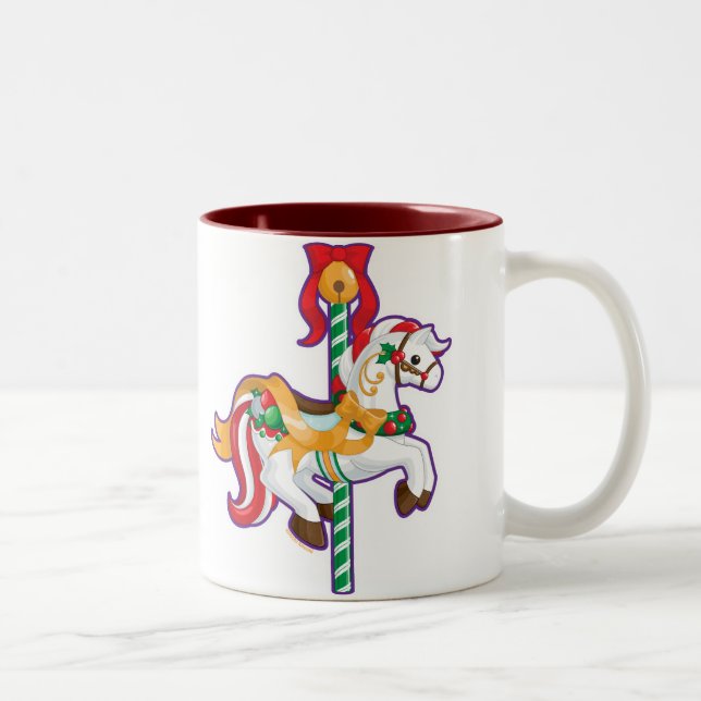 Caneca De Café Em Dois Tons Carrossel do Natal (Direita)