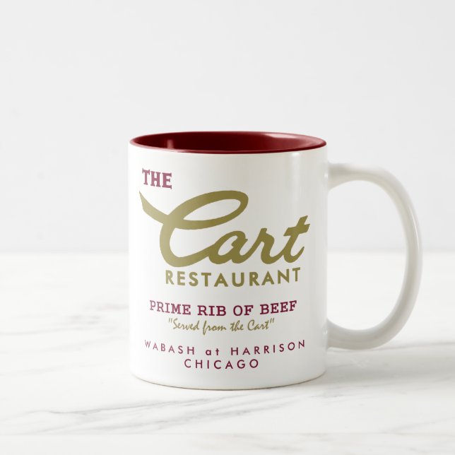 Caneca De Café Em Dois Tons Cart Restaurant, Wabash e Harrison, Chicago, IL (Direita)