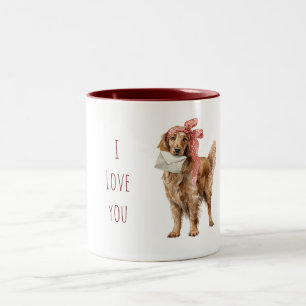 Caneca De Café Em Dois Tons Carta de Amor Doce do Cachorro