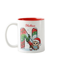 Carta de Natal Personalizada N Monograma Papai Noe