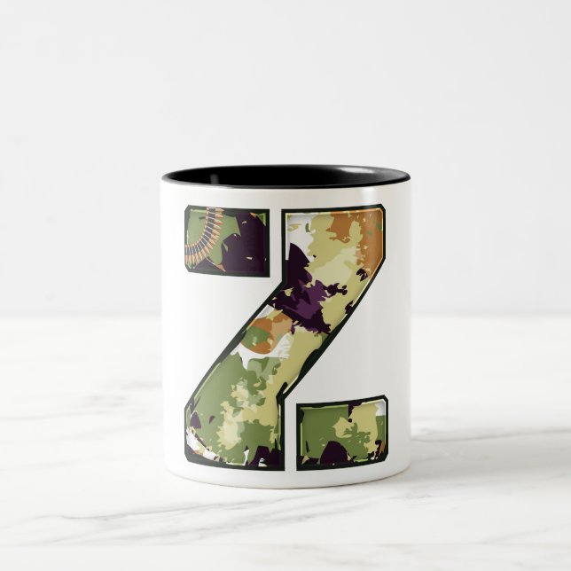 Caneca De Café Em Dois Tons Carta Militar em Z  (Centro)