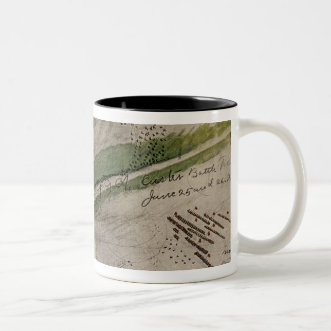 Caneca De Café Em Dois Tons Carta topográfica do campo de batalha do Litt (Direita)