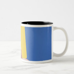 Caneca De Café Em Dois Tons Cartão amarelo