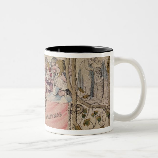 Caneca De Café Em Dois Tons Cartão de Natal, exemplo do Natal conhecido (Direita)