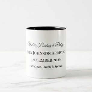 Caneca De Café Em Dois Tons Cartão de Revenda de Bebê Personalizado