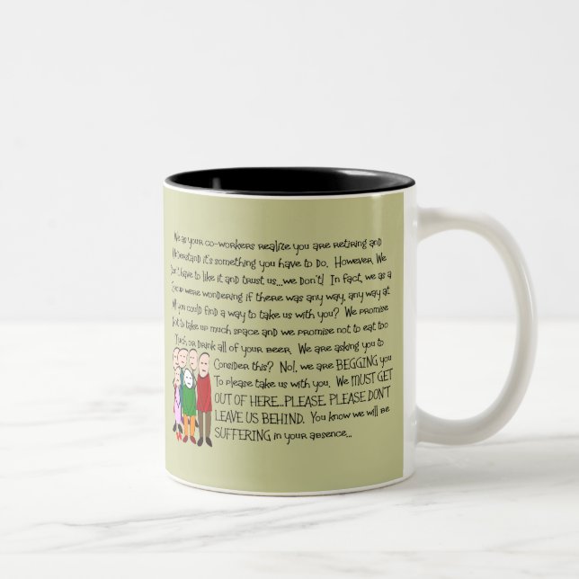 Caneca De Café Em Dois Tons Cartão divertido da aposentadoria--Do grupo! (Direita)