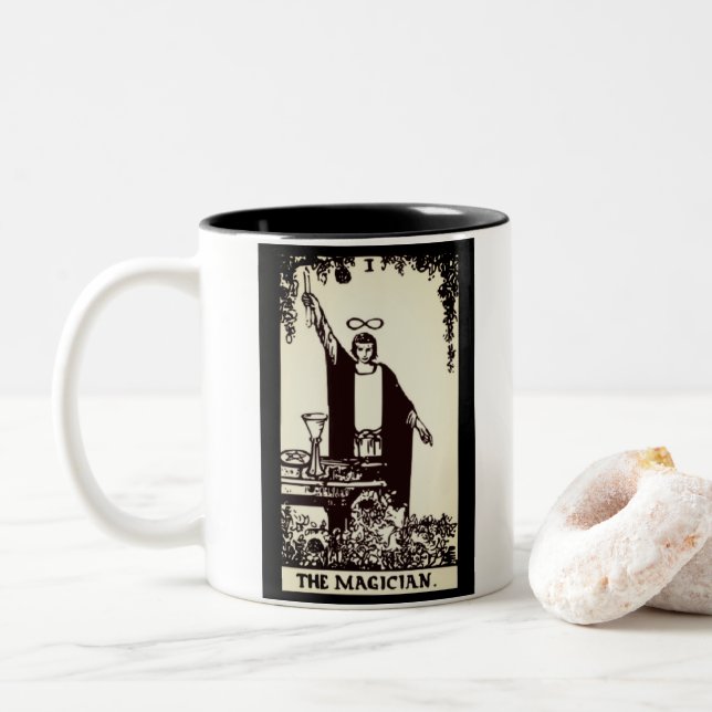 Caneca De Café Em Dois Tons cartão tarot mágico | Mug (Com Donut)
