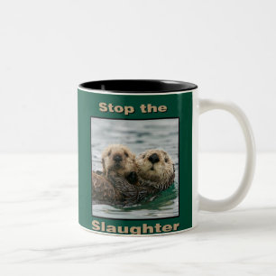 Caneca De Café Em Dois Tons Cartas do Mar - Parem com o Abate