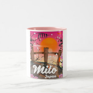 Caneca De Café Em Dois Tons Cartaz da flor de Mito Japão.