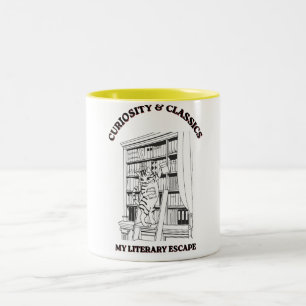 Caneca De Café Em Dois Tons Cartaz de Arte Estética de Bibliotecária Gata 