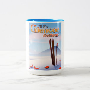 Caneca De Café Em Dois Tons Cartaz de esqui Glencoe Escócia
