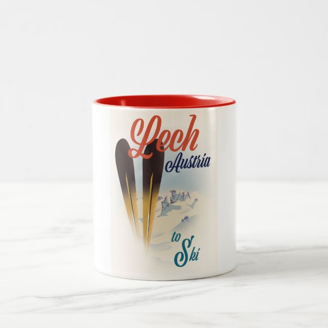 Caneca De Café Em Dois Tons Cartaz de esqui Lech Áustria (Centro)