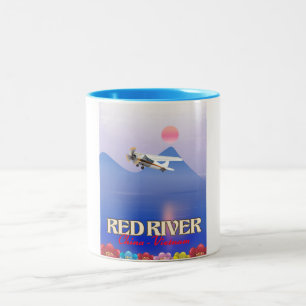 Caneca De Café Em Dois Tons Cartaz de férias do Rio Vermelho Camboja