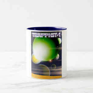 Caneca De Café Em Dois Tons Cartaz de ficção científica TRAPPIST-1.