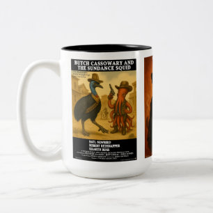Caneca De Café Em Dois Tons Cartaz de Filme Western Paródia