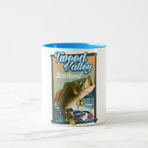 Caneca De Café Em Dois Tons Cartaz de pesca do Vale Tweed Escócia