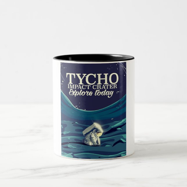 Caneca De Café Em Dois Tons Cartaz de viagem à lua de Tycho (Centro)