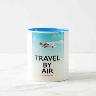 Caneca De Café Em Dois Tons Cartaz de viagem aérea