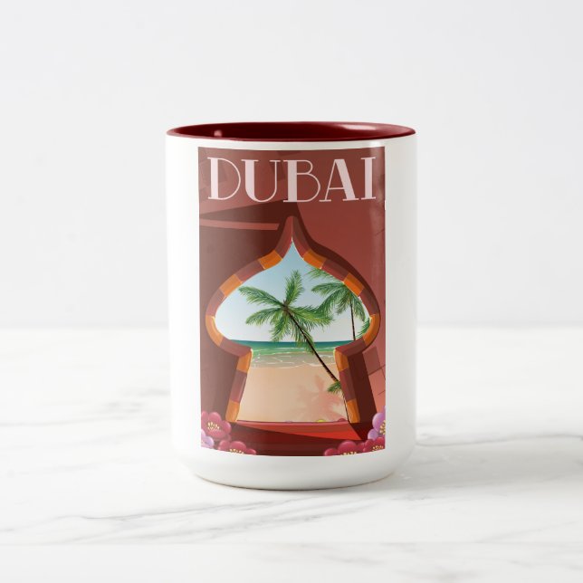 Caneca De Café Em Dois Tons Cartaz de viagem ao Palácio de Dubai (Centro)
