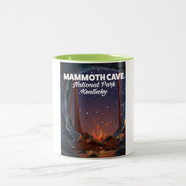 Caneca De Café Em Dois Tons cartaz de viagem da caverna Mammoth Kentucky (Centro)