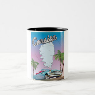 Caneca De Café Em Dois Tons cartaz de viagem da Córsega