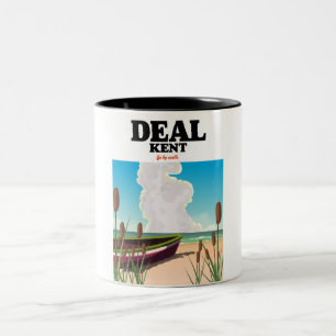Caneca De Café Em Dois Tons Cartaz de viagem da costa de Deal Kent