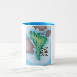 Caneca De Café Em Dois Tons Cartaz de viagem da ilha Falster Dinamarca.