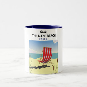 Caneca De Café Em Dois Tons Cartaz de viagem da Praia de Naze Essex