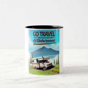Caneca De Café Em Dois Tons cartaz de viagem da queda do Reno Suíça