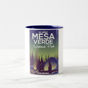 Caneca De Café Em Dois Tons Cartaz de viagem de acampamento do Parque Nacional