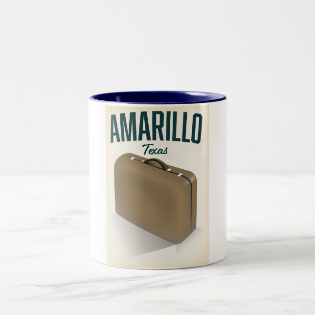 Caneca De Café Em Dois Tons Cartaz de viagem de Amarillo texas (Centro)