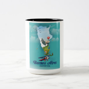 Caneca De Café Em Dois Tons Cartaz de viagem de Buenos Aires, Argentina