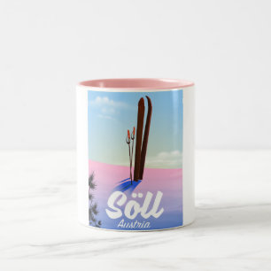Caneca De Café Em Dois Tons Cartaz de viagem de esqui Söll, Áustria