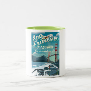 Caneca De Café Em Dois Tons Cartaz de viagem de férias em São Francisco